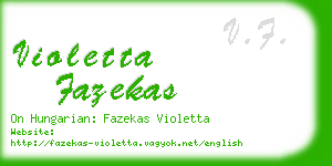 violetta fazekas business card